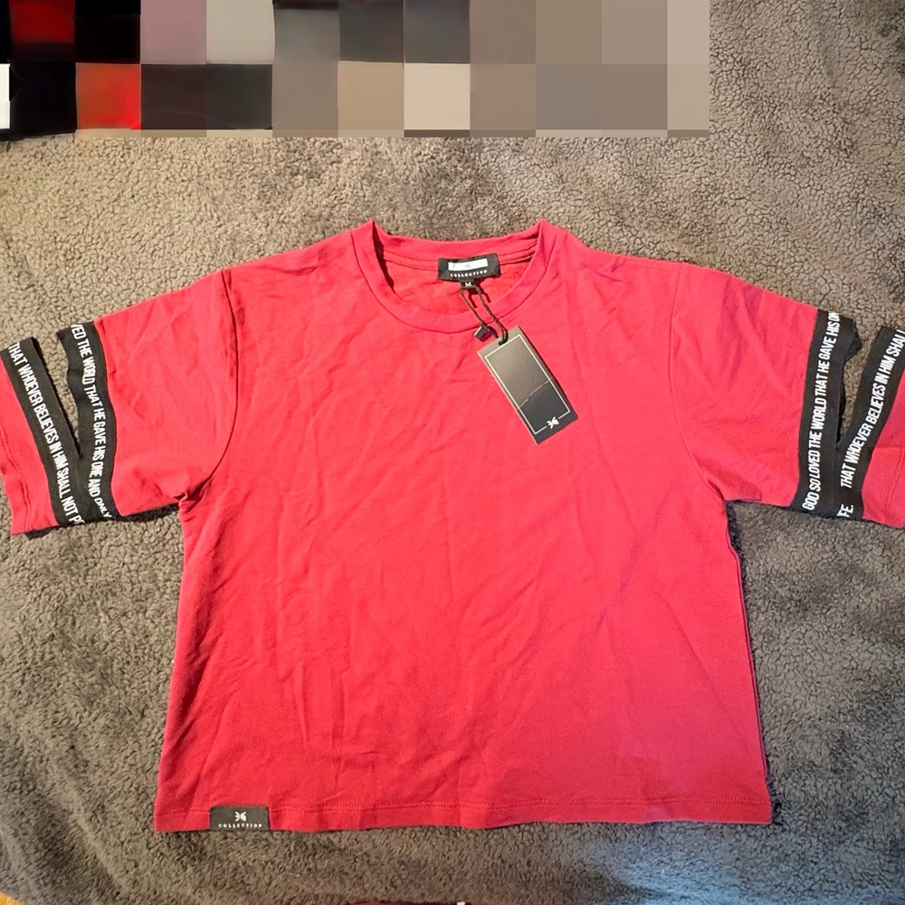 3:16 COLLECTION: Red Tee with Black Branded Sleeve